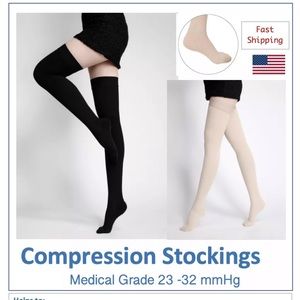 2 Pairs Compression Stockings Thigh High